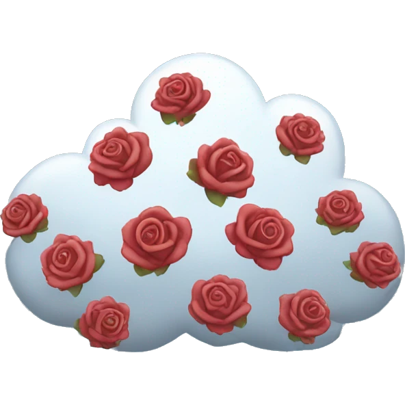 Cloud raining roses emoji