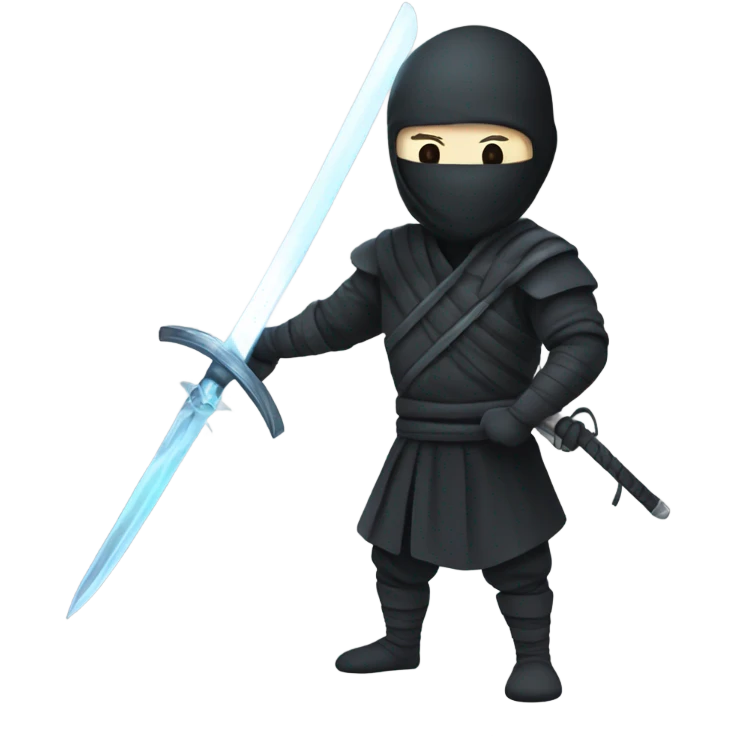 Bald ninja with spectral sword emoji
