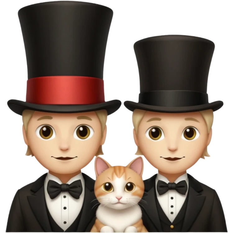 magician couple and their pet cat emoji