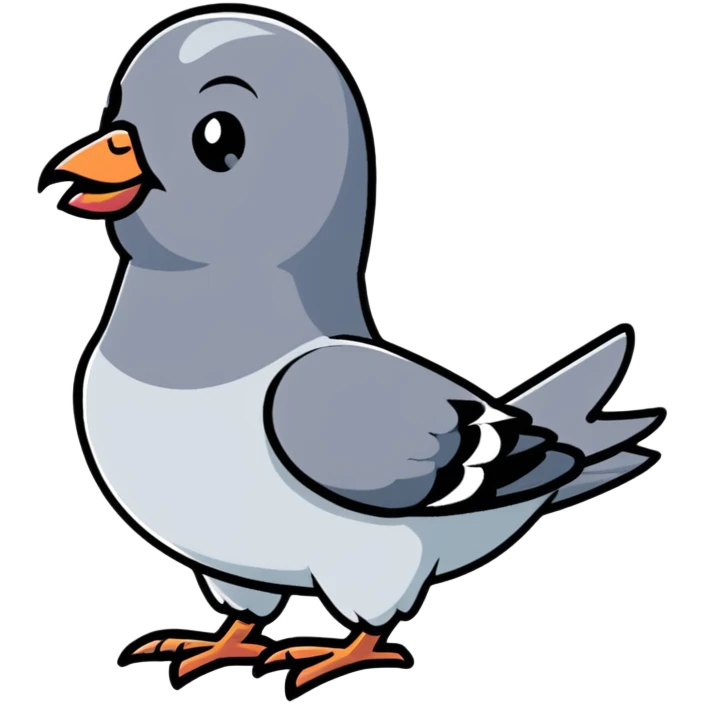 pigeon carefully parking a car in a parking spot emoji