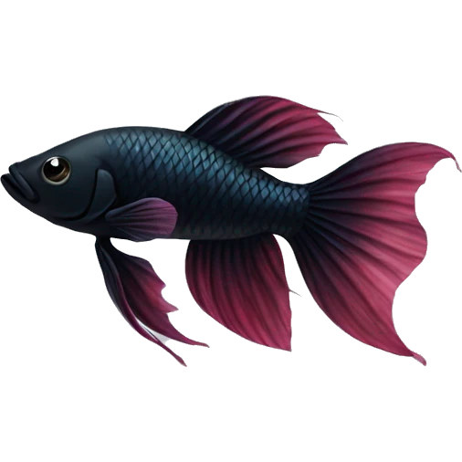 Black beta fish emoji