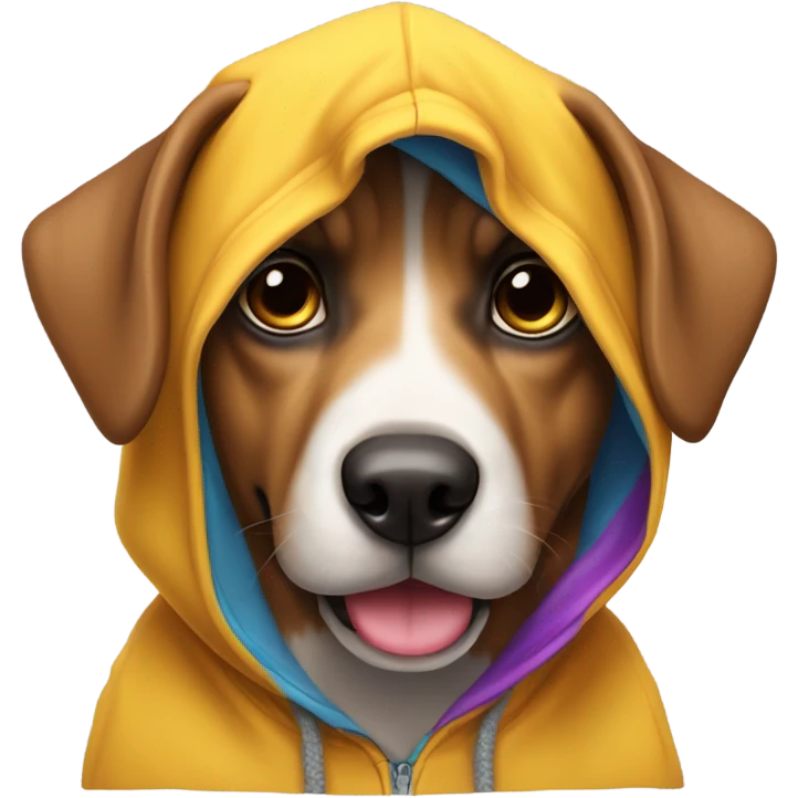 Dog wearing a hoodie emoji