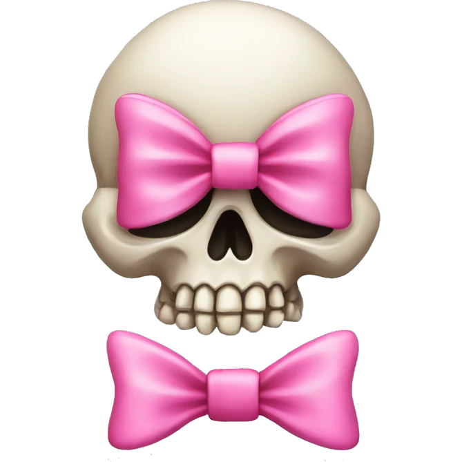 Skull with a pink bow emoji
