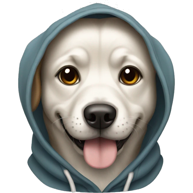 Dog wearing a hoodie emoji