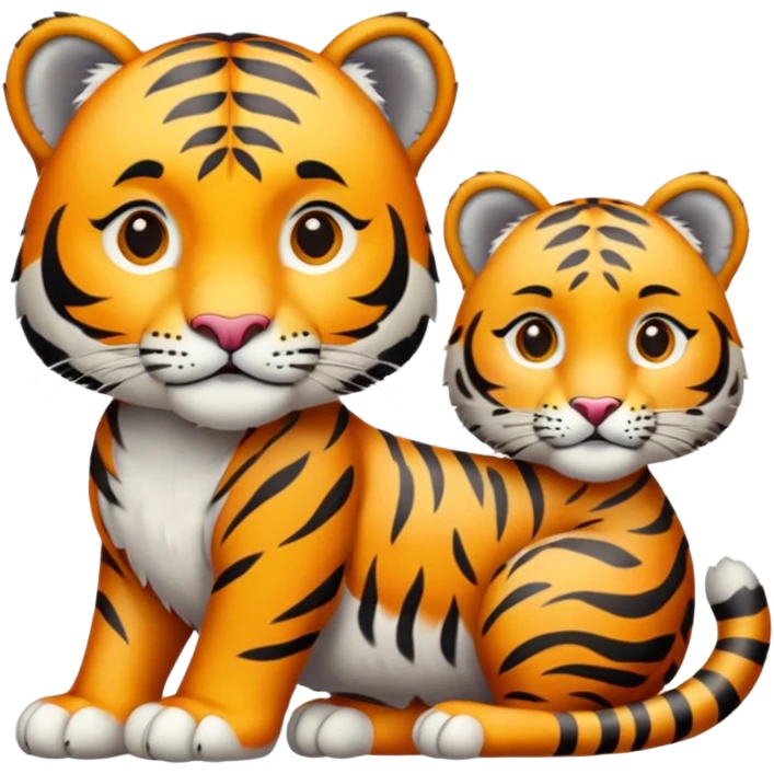 A Tiger & A Snow Leopard emoji