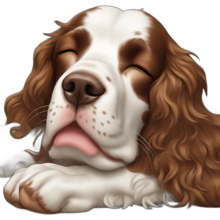 Springer spaniel sleeping emoji