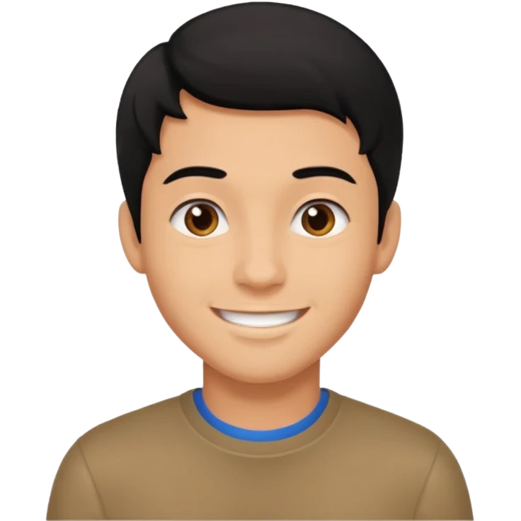 young man adult, black hair, brown skin, no body emoji