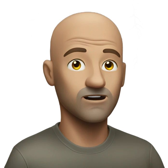 Bald man who is in a tornado  emoji