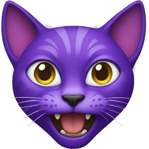 purple crazy cat emoji