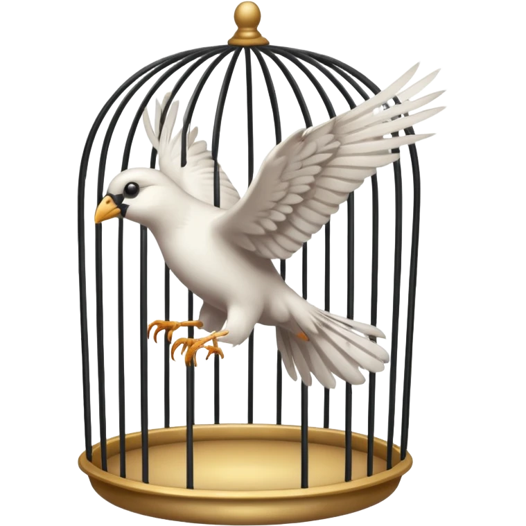 open cage with a flying bird emoji