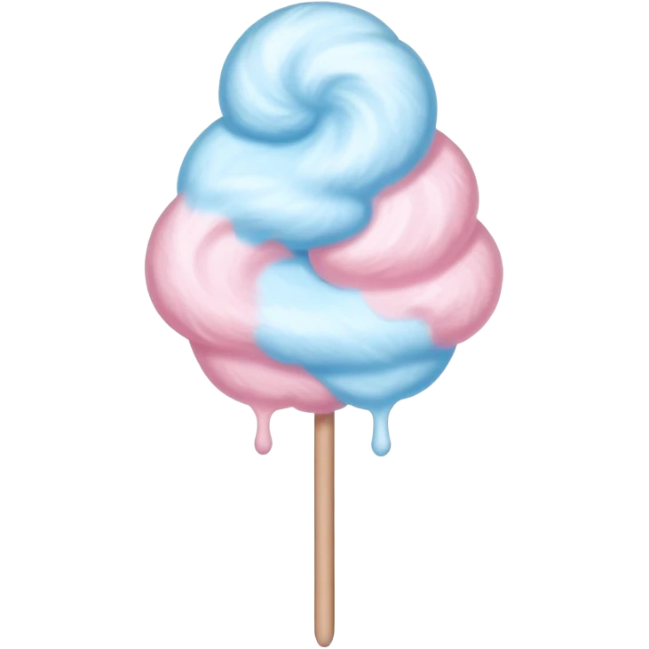 Basic cotton candy on stick with muted colors emoji