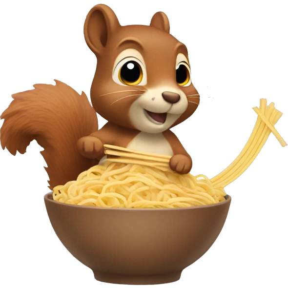 Squirrel with noodles emoji