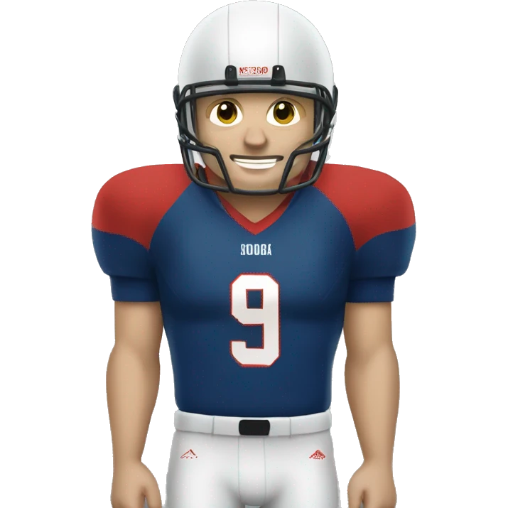 A caucsian football player emoji
