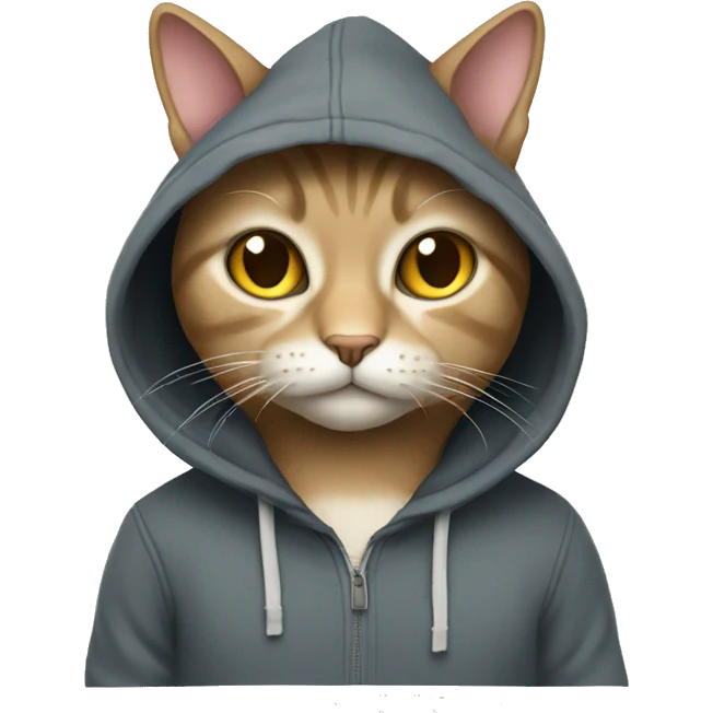 Cat wearing a hoodie  emoji