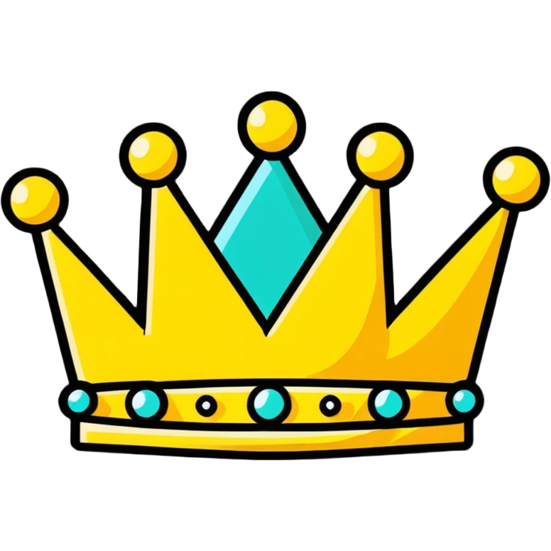 cartoonish shiny crown with sparkles emoji