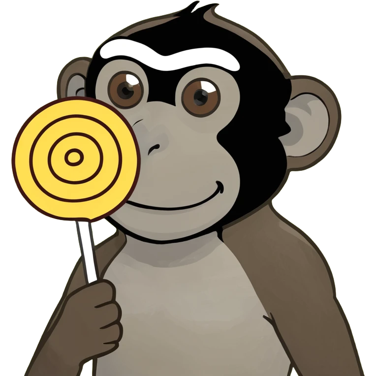 Monkey with a ￼big lollipop  ￼ emoji