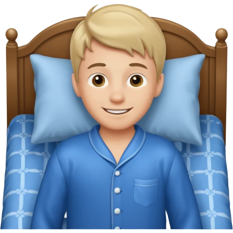 emoji- of a smiley boy getting up from a bed emoji