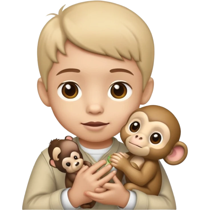 child holding monkey emoji