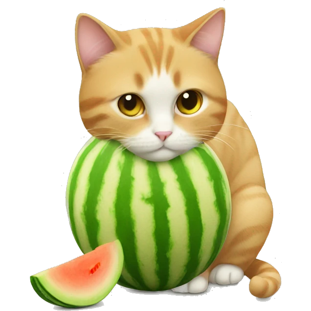 Cat with a melon emoji