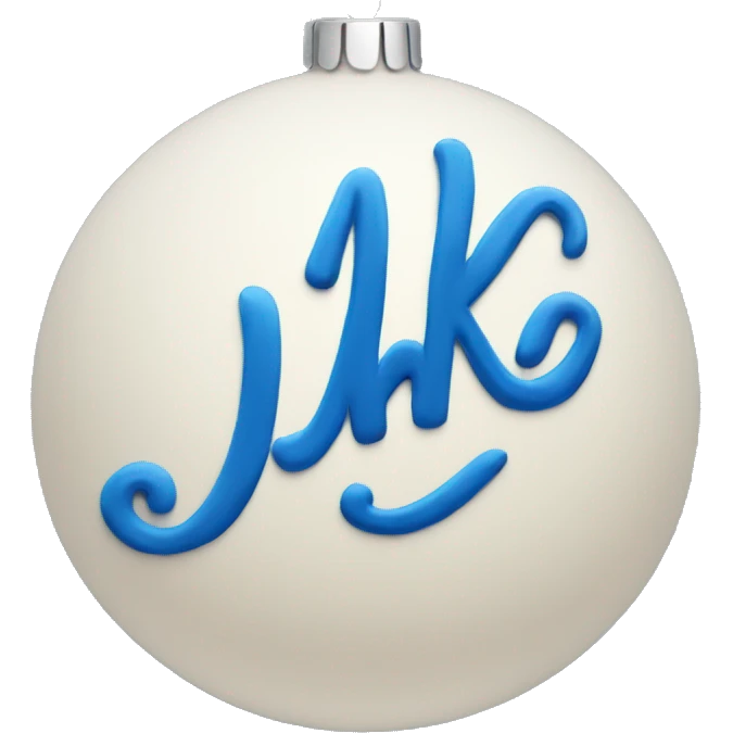 blue ornament with the name jake on it in cursive  emoji