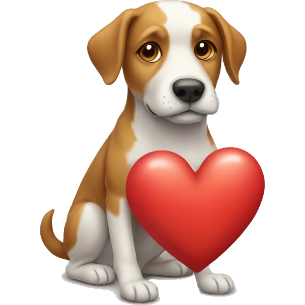 Dog with heart  emoji