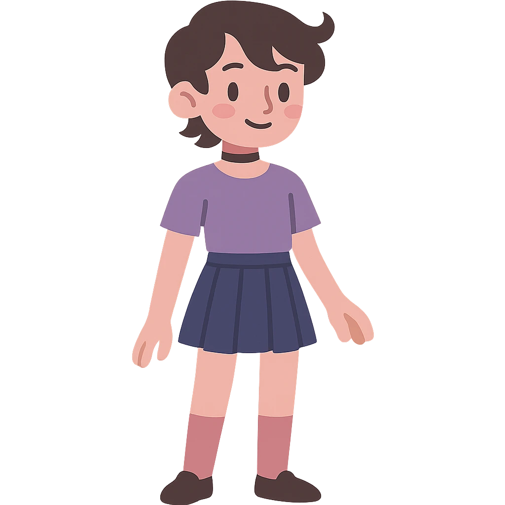 flat toon style femboy character emoji