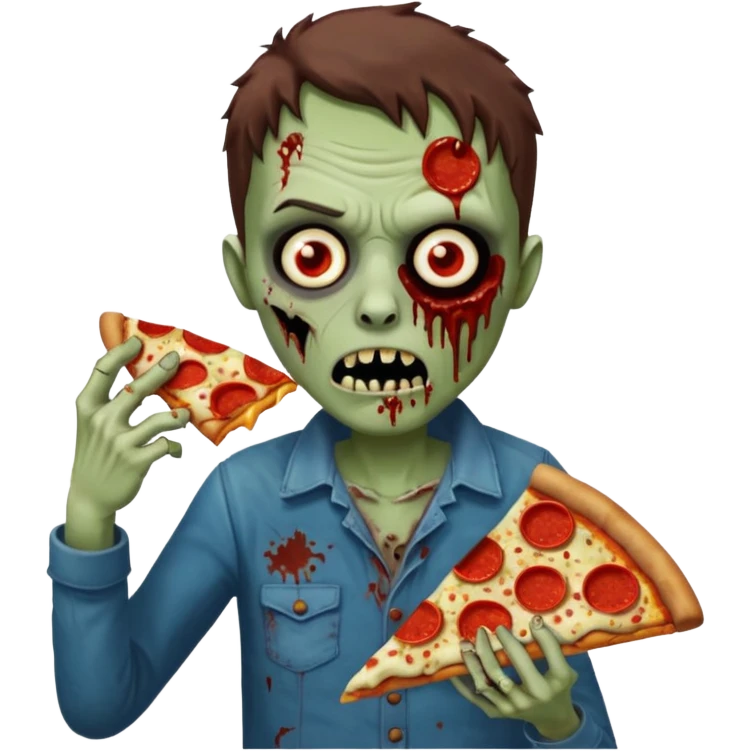 zombie eating pizza slice emoji