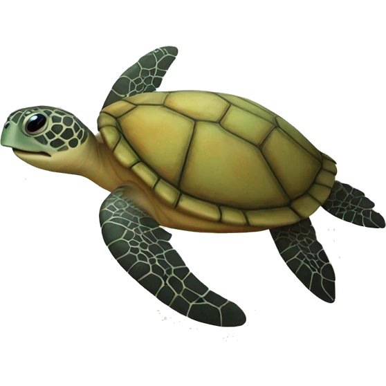 Sea turtle with a starfish on it emoji