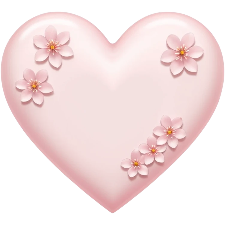 white heart emoji with subtle sakura petal texture emoji
