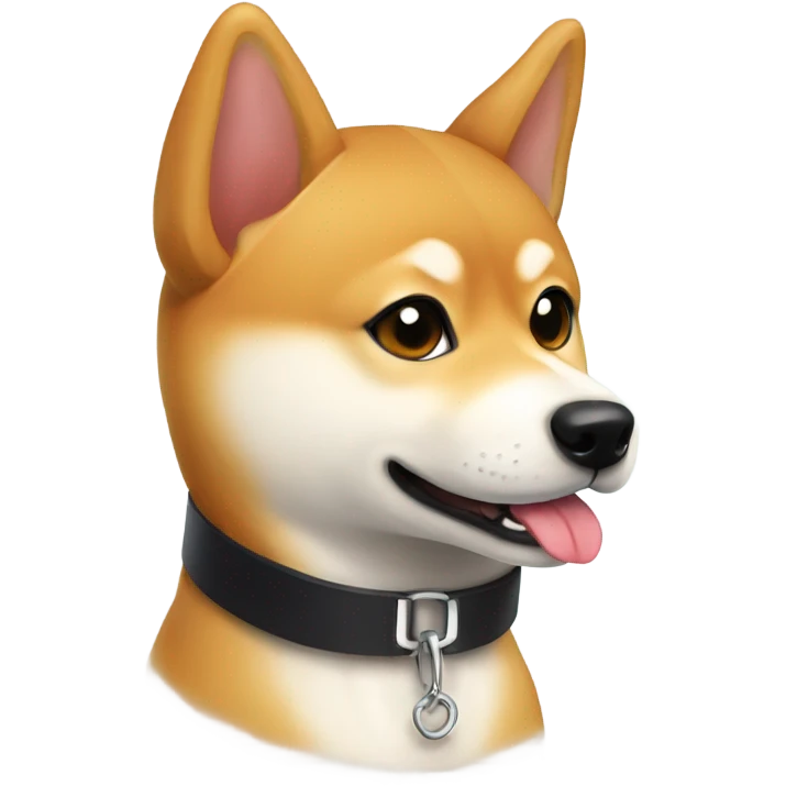 shiba inu with collar indoors emoji