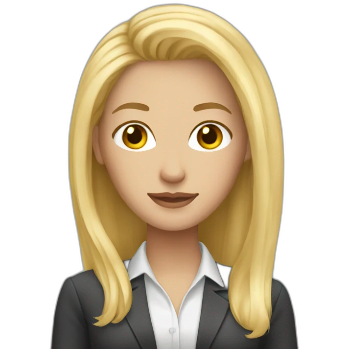 Woman Long blonde hair in the office  emoji