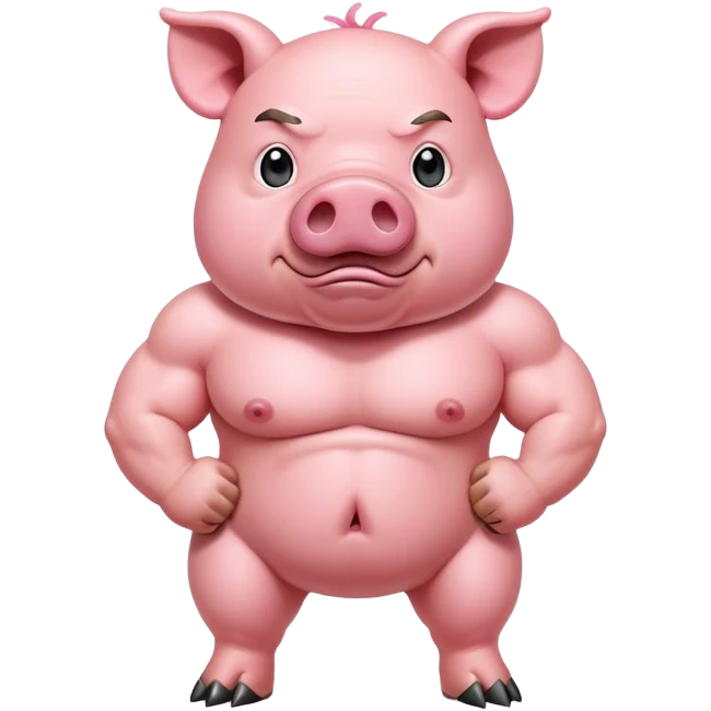 jacked pink pig emoji