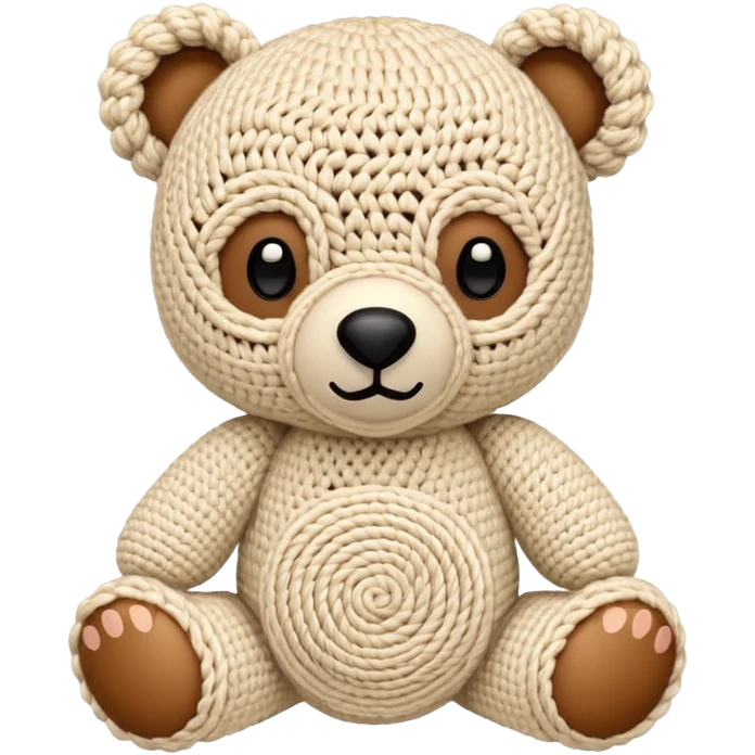 cute bear made of crochet yarn, detailed stitches, soft and plushy emoji