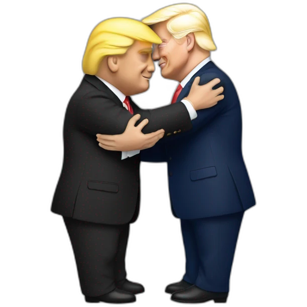 macron and trump hugging  emoji