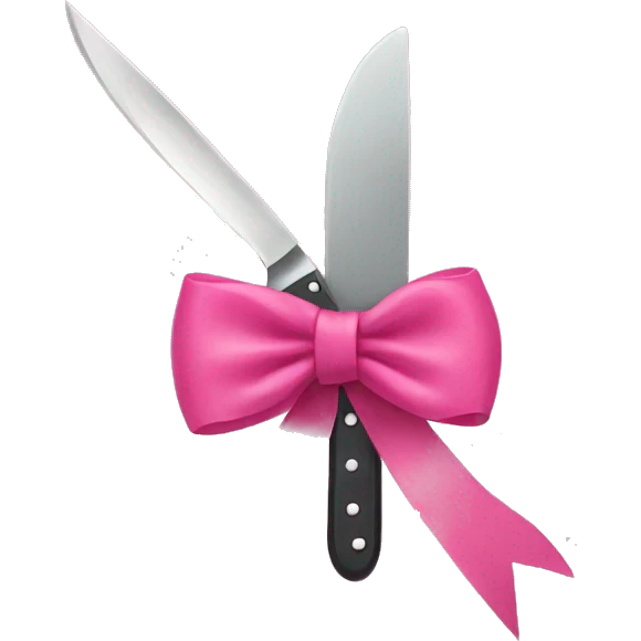 Pink bow on knife  emoji