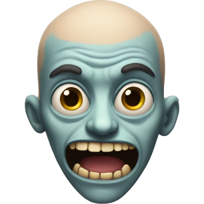 A scary skinny bald monster emoji