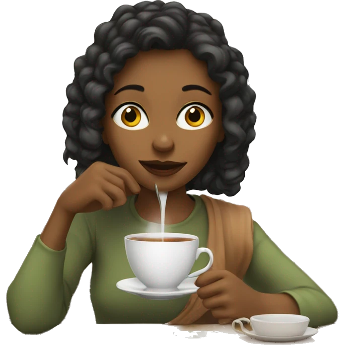 Girl sipping tea emoji