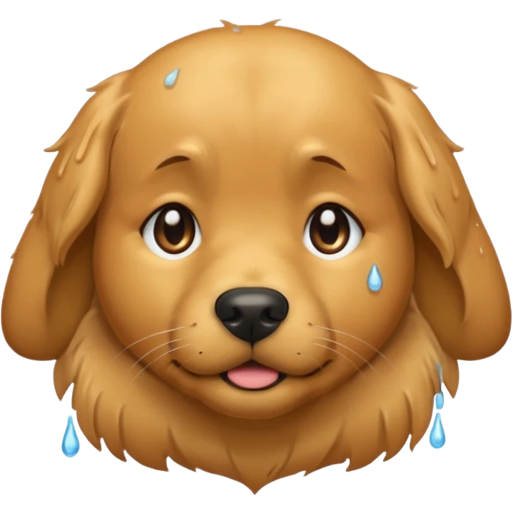 I want an emoji of a goldenretriever who is crying emoji