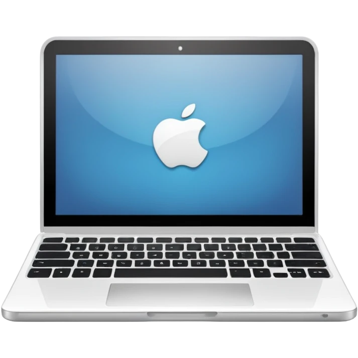 
a white laptop on a black background emoji