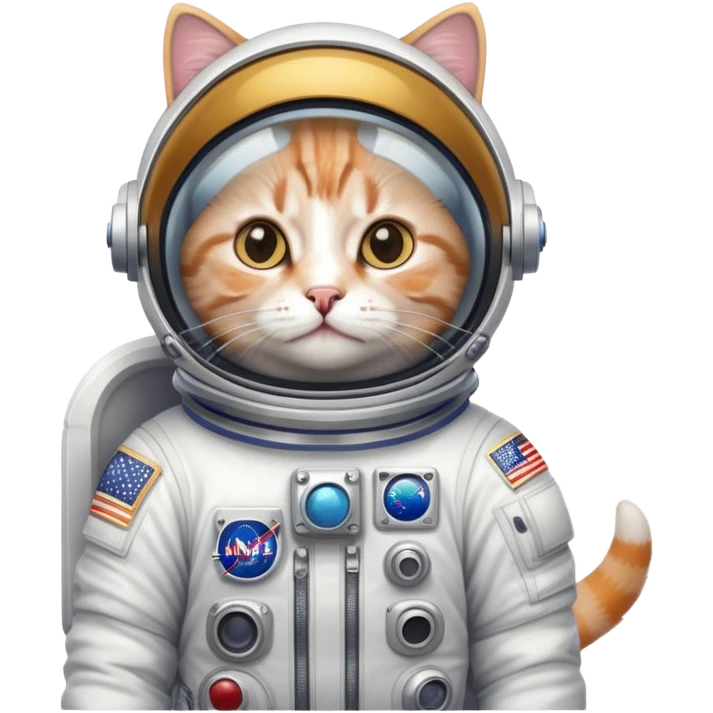 Cat wearing astronout suit emoji