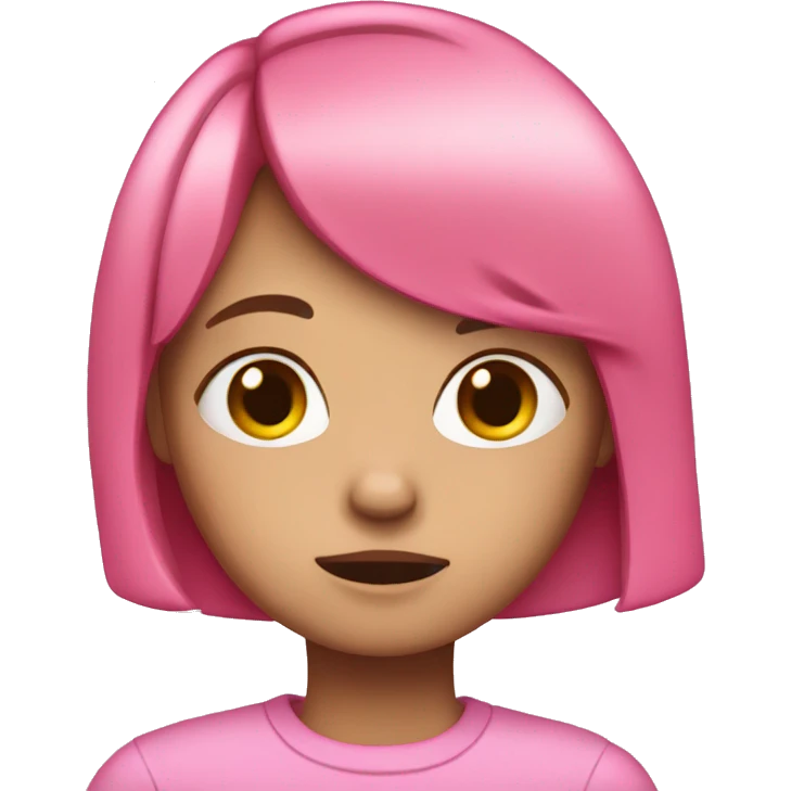 girl with pink bob crying  emoji