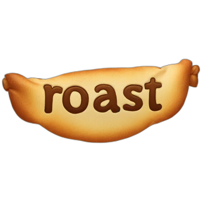A banner spelling the word "Roast" emoji