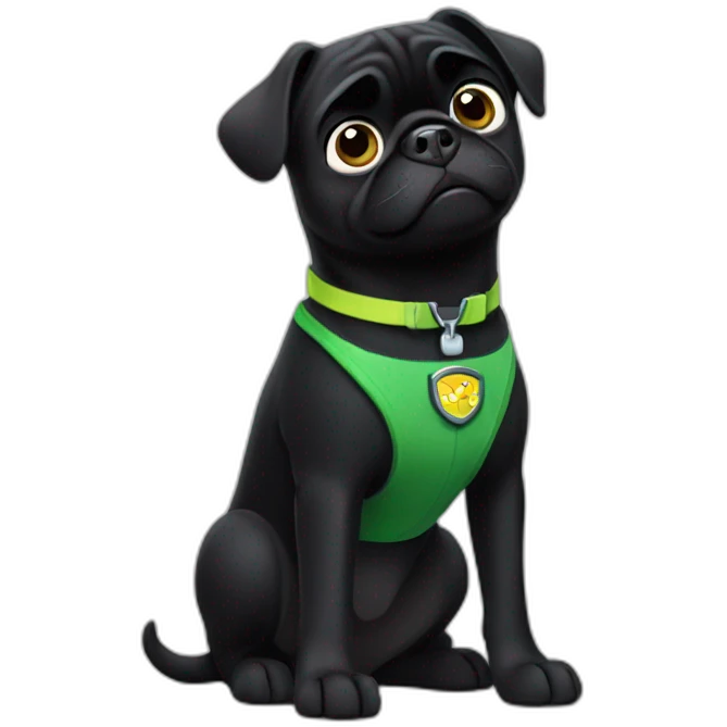 Black pug in paw patrol emoji