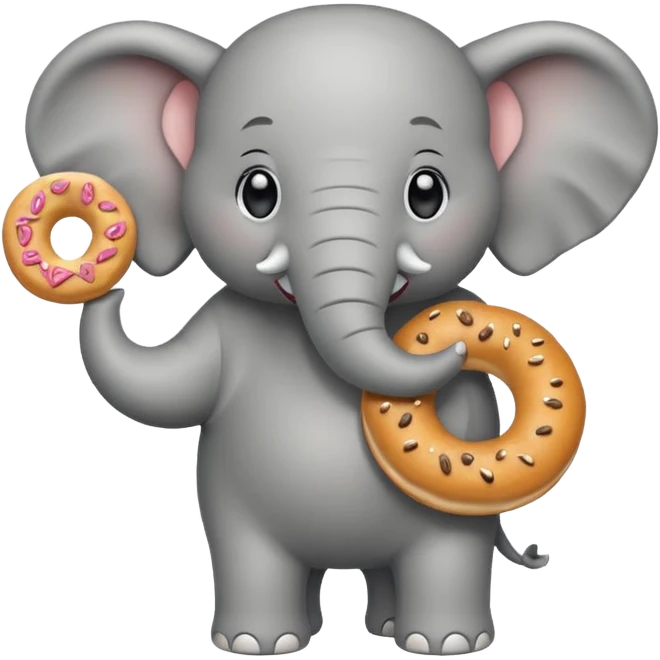 elephant holding bagel emoji
