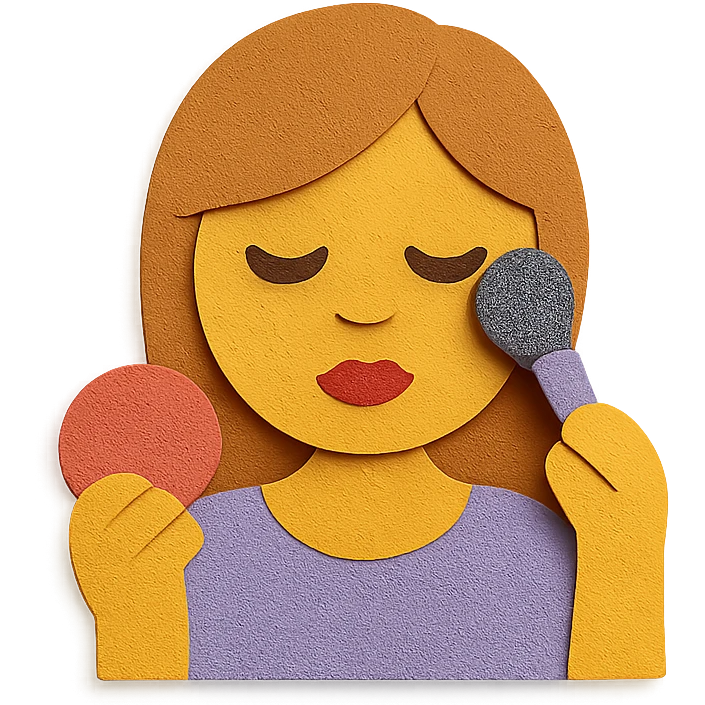 chica maquillándose emoji