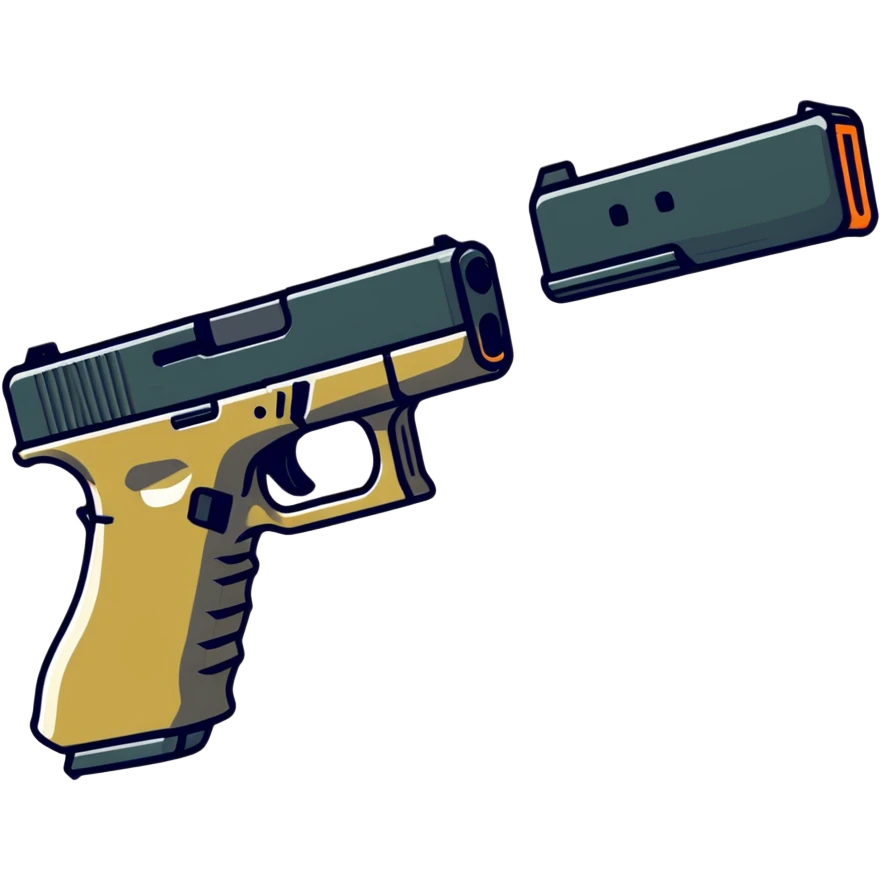 Glock 17 handgun with a switch emoji