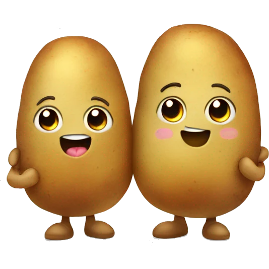 two potato holding hands emoji