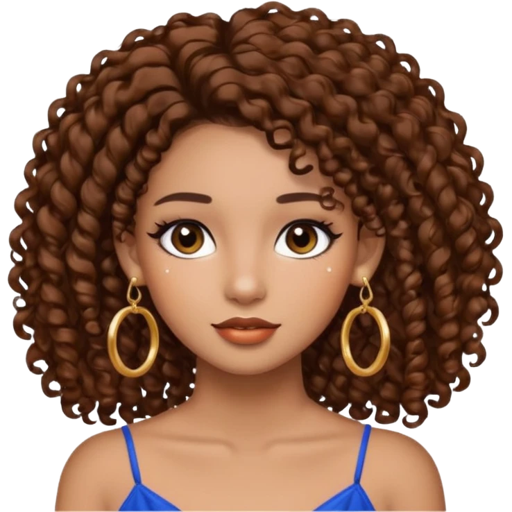 One, Puerto Rican, fair skin brown hair it has to be straight with earrings and makeup. I would like the earrings to be hoop and my best friend by my side is caramel skin color with curly black hair. emoji