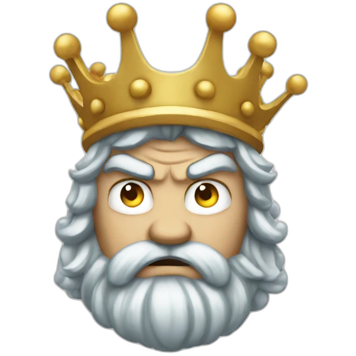 Poseidon angry with crown emoji