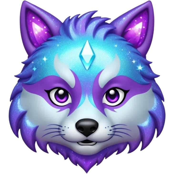 glitter purple and cian lobo emoji